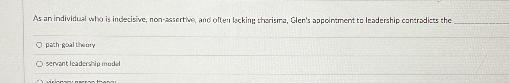  As an individual who is indecisive, non-assertive, and often lacking charisma,