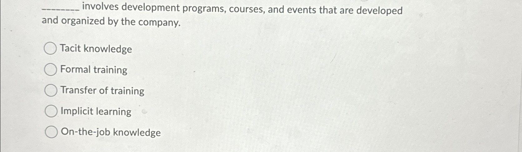  q, involves development programs, courses, and events that are developed and