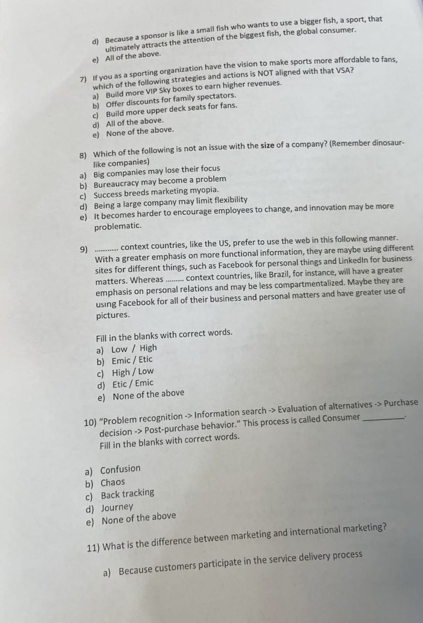  d) Because a sponsor is like a small fish who wants