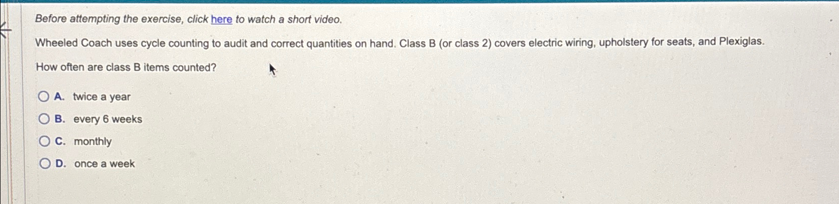  Before attempting the exercise, click here to watch a short video.