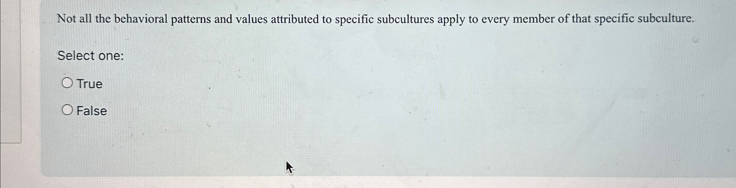  Not all the behavioral patterns and values attributed to specific subcultures