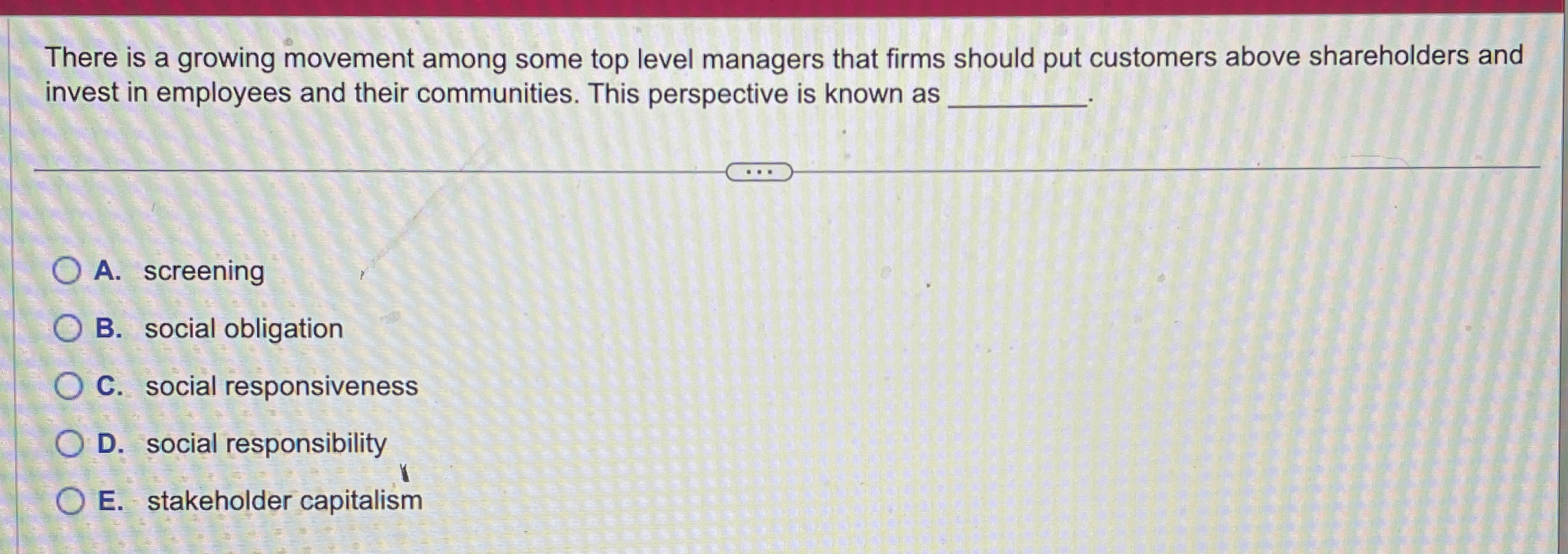  There is a growing movement among some top level managers that