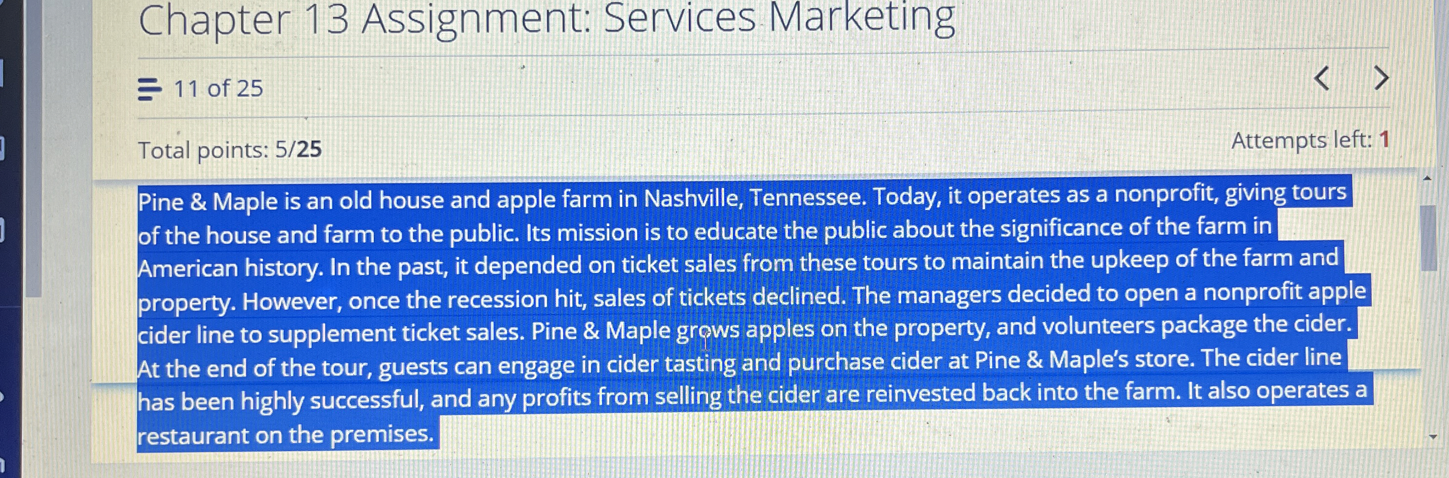  Total points: 525 Pine & Maple is an old house and