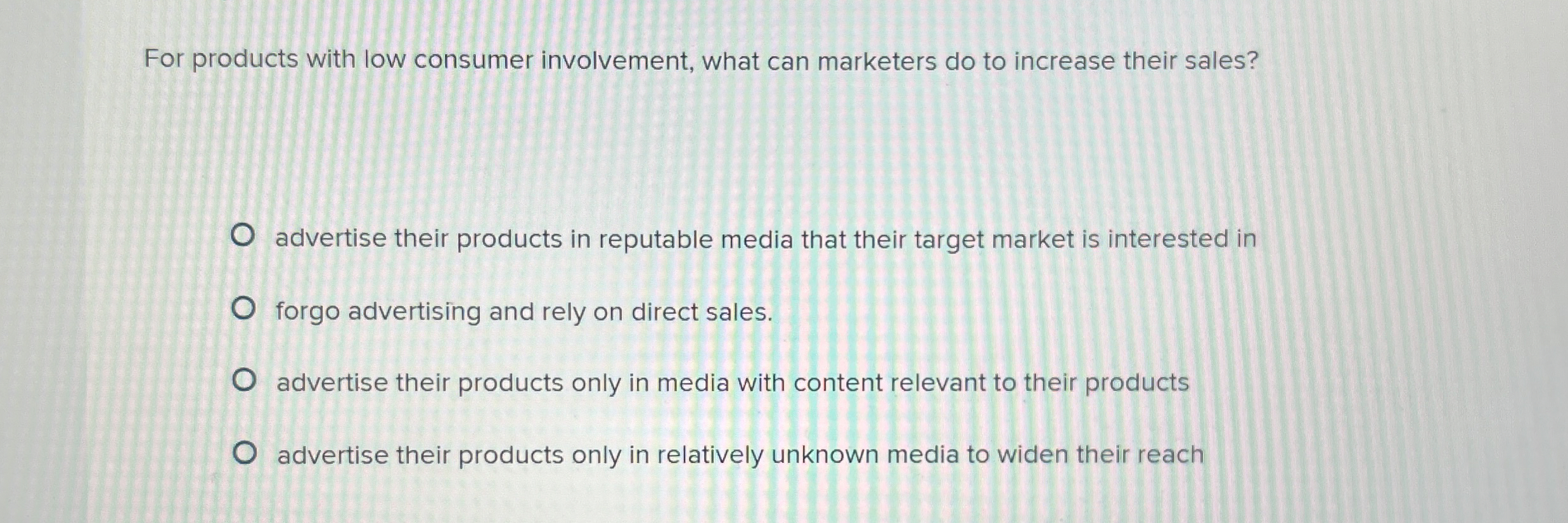  For products with low consumer involvement, what can marketers do to