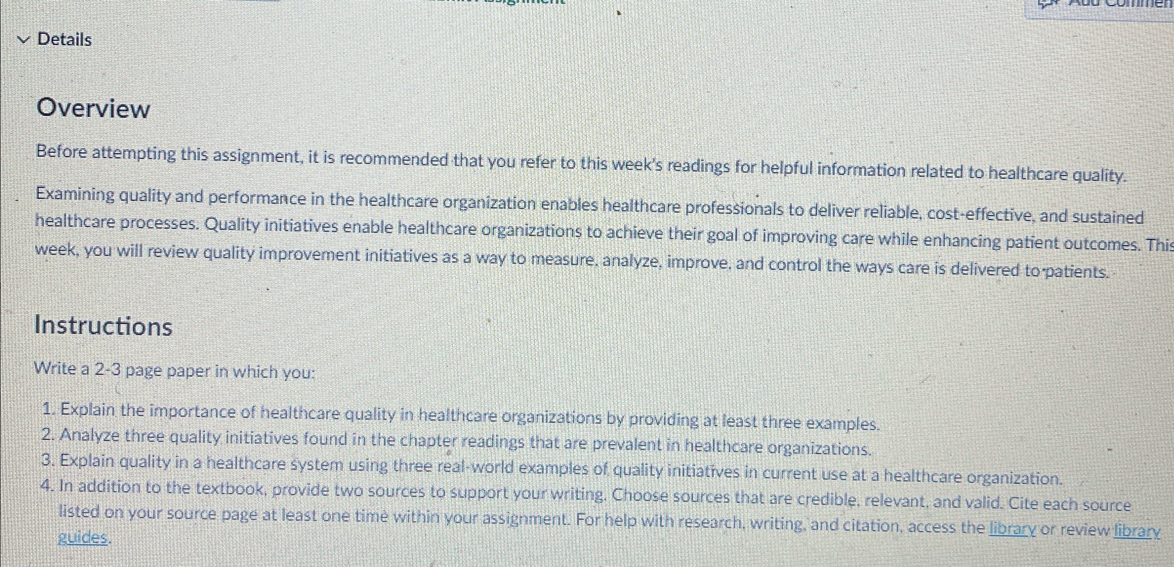  Details Overview Before attempting this assignment, it is recommended that you