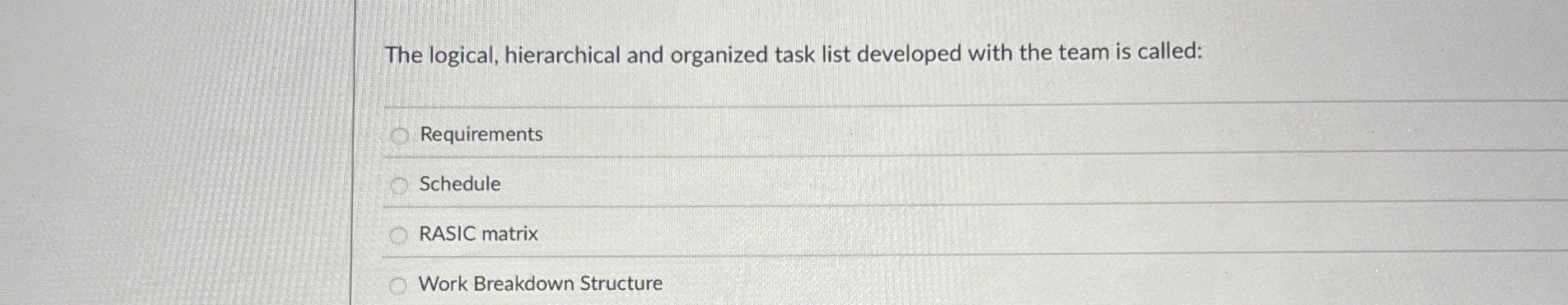  The logical, hierarchical and organized task list developed with the team