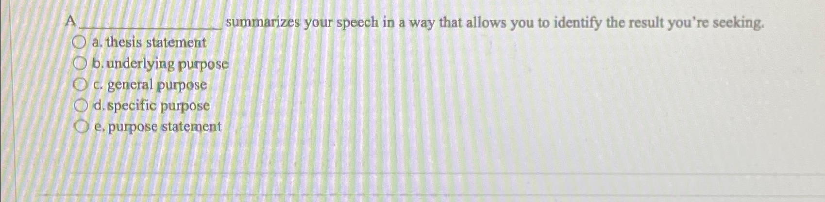  A summarizes your speech in a way that allows you to