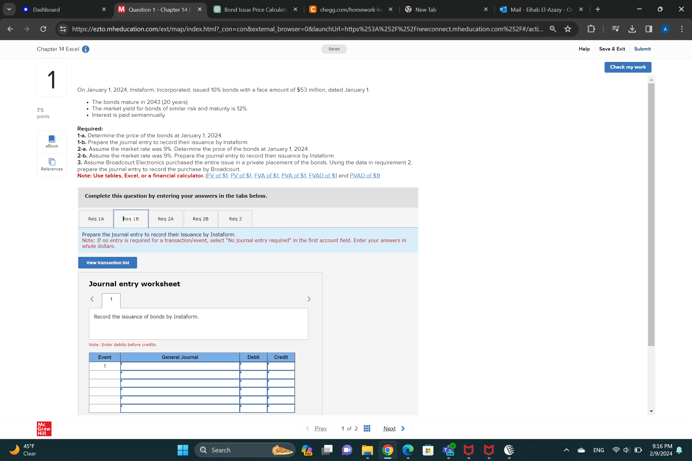 Price Calculati C chegg.com/homework-he x 9New Tab X Mail - Eihab El-Azazy