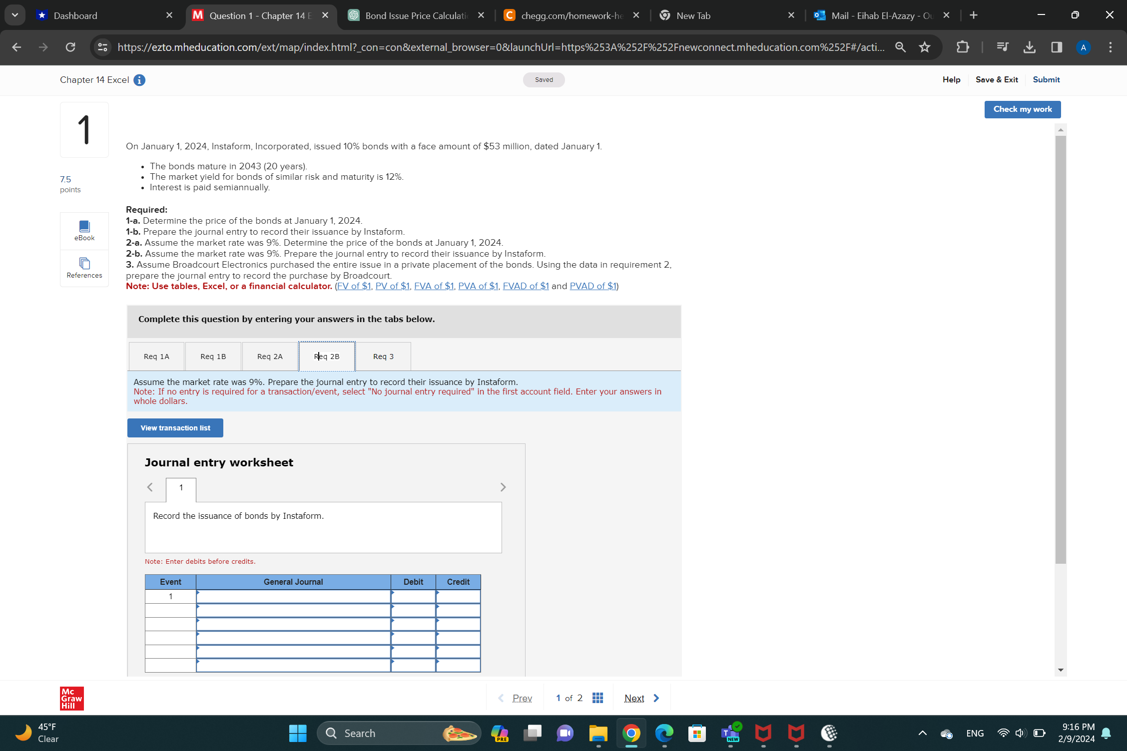 Save & Exit Submit Check my work On January 1, 2024, Instaform,