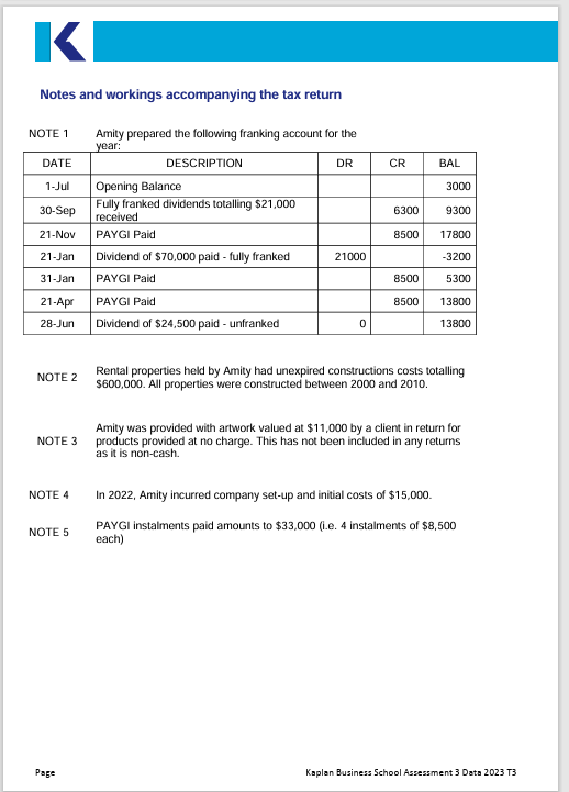 you prepare a statement of advice including: D Any necessary corrections to