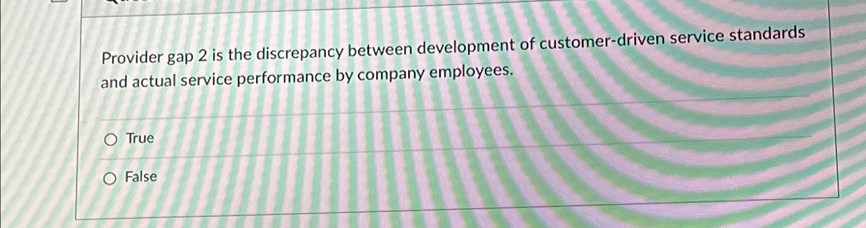  Provider gap 2 is the discrepancy between development of customer-driven service
