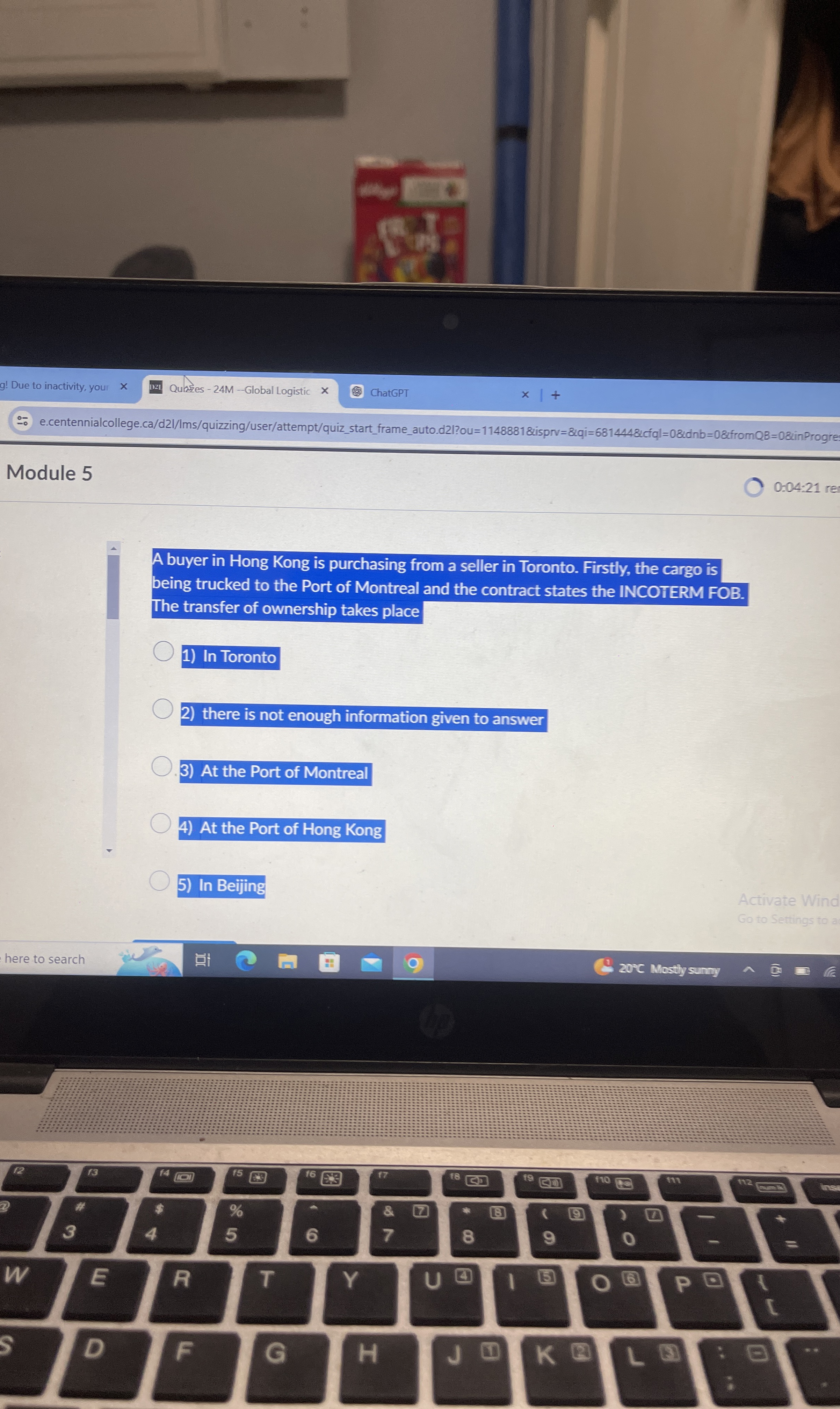  Quares -24M-Global Logistic ChatGPT Module 5 0:04:21 re A buyer in