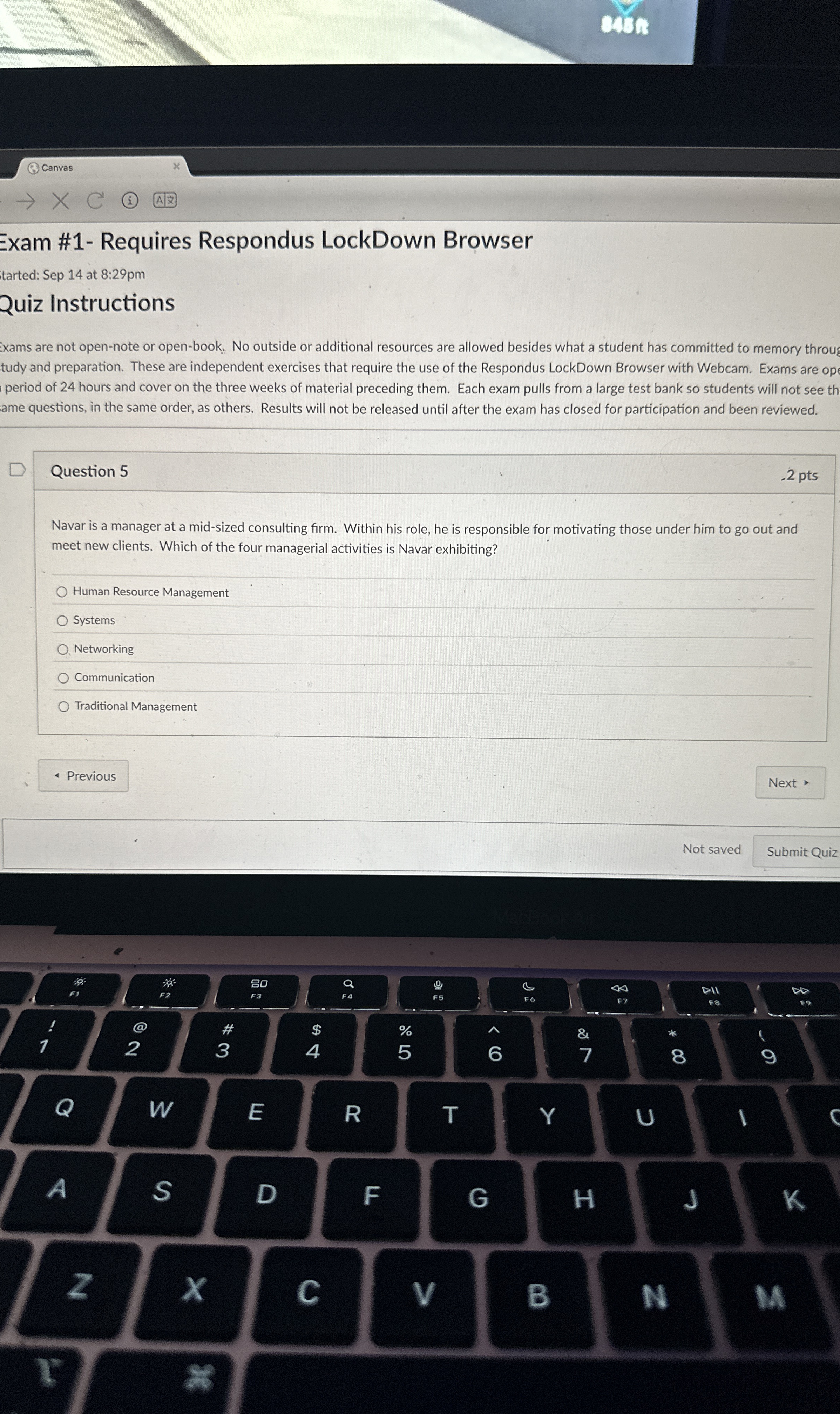  Question 5 Navar is a manager at a mid-sized consulting firm.
