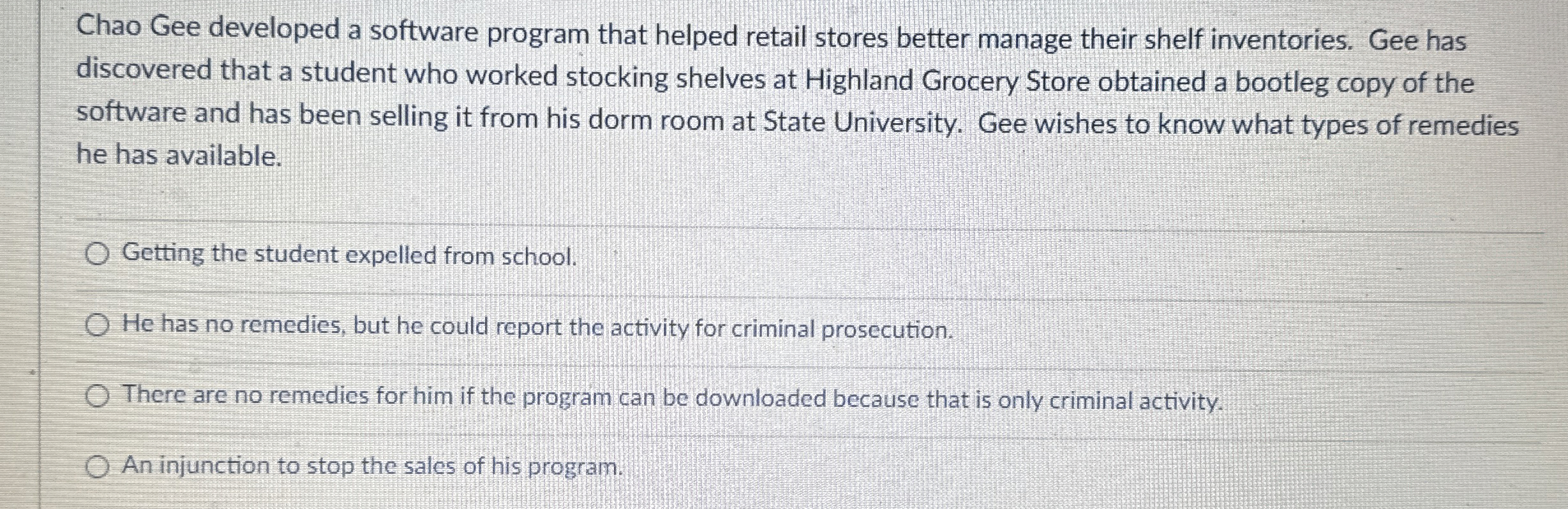  Chao Gee developed a software program that helped retail stores better
