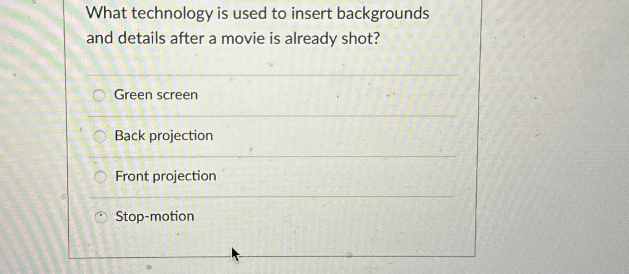  What technology is used to insert backgrounds and details after a