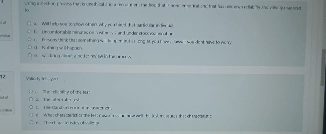  Using a slection process that is unethical and a recruitment method