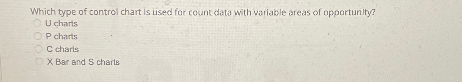 Which type of control chart is used for count data with