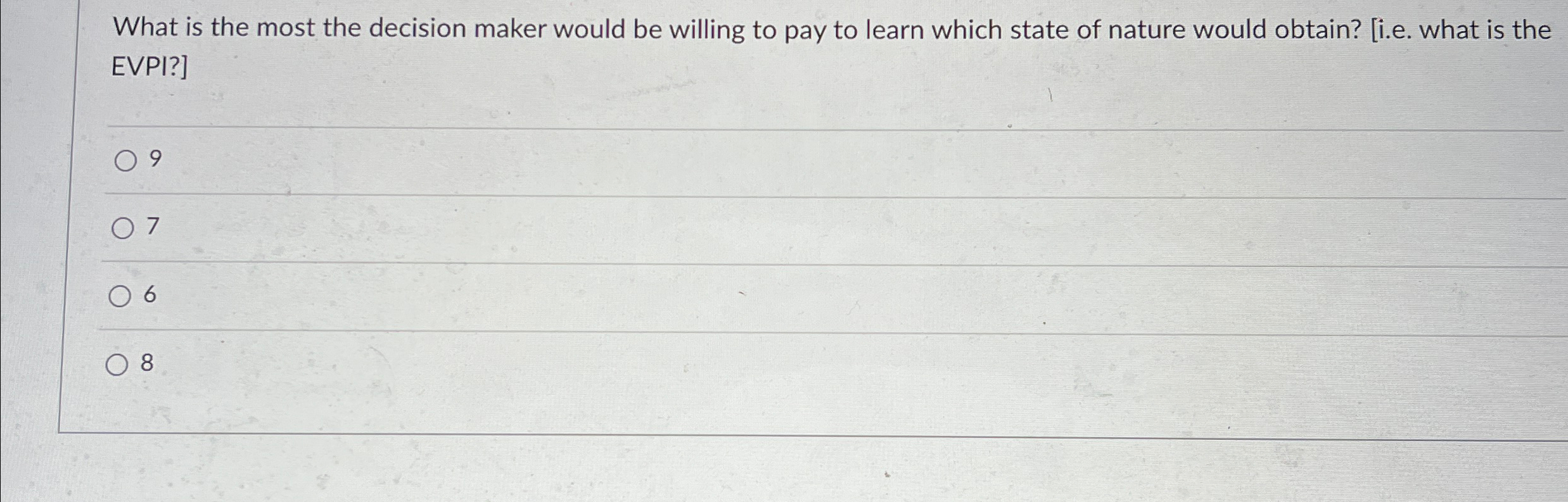  What is the most the decision maker would be willing to