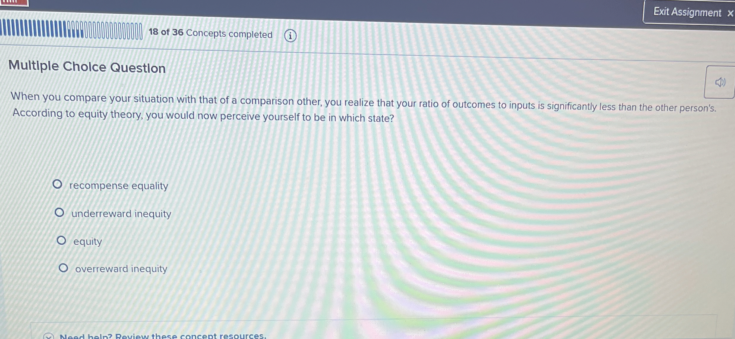  Multiple Cholce Question When you compare your situation with that of