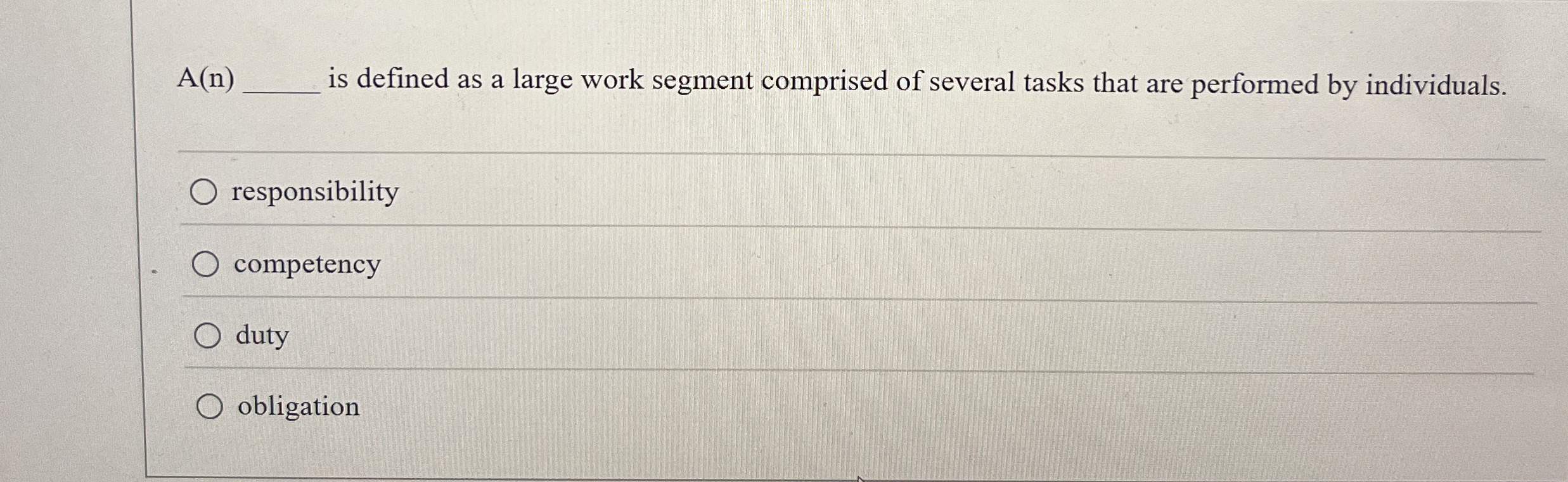  A(n) is defined as a large work segment comprised of several