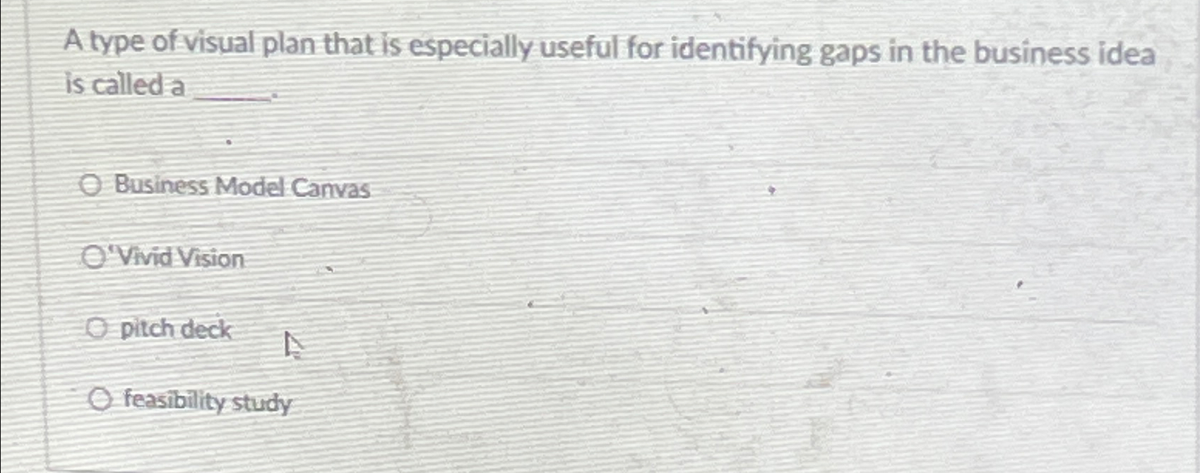  A type of visual plan that is especially useful for identifying