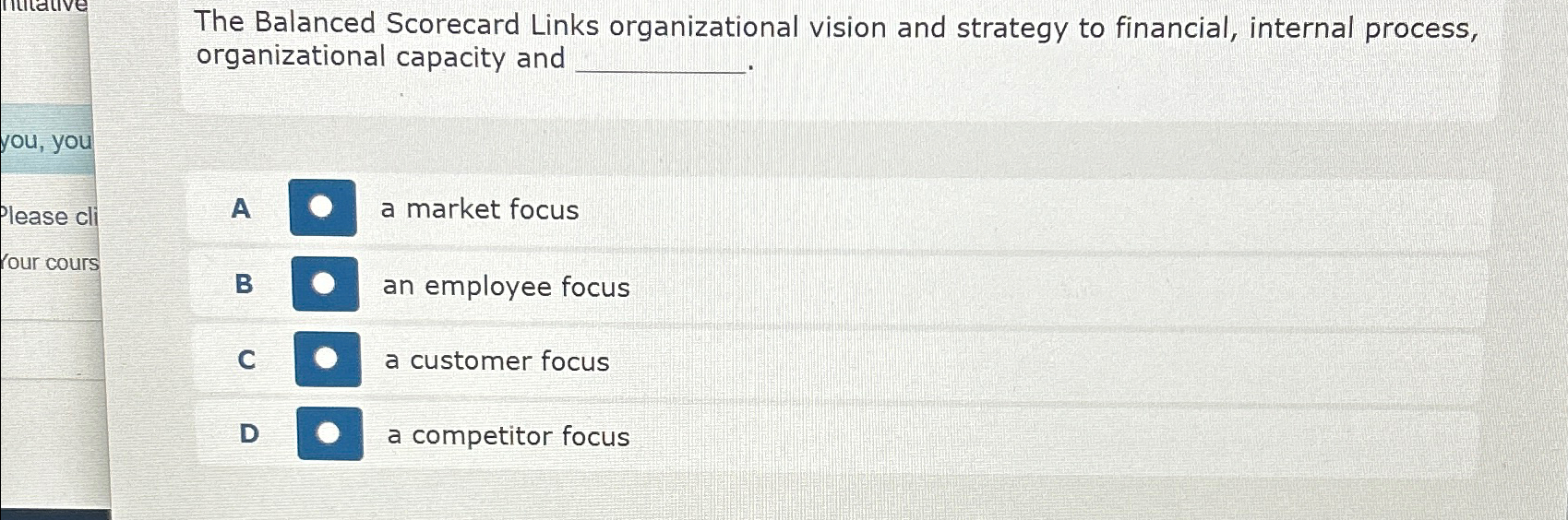  The Balanced Scorecard Links orqanizational vision and strategy to financial, internal