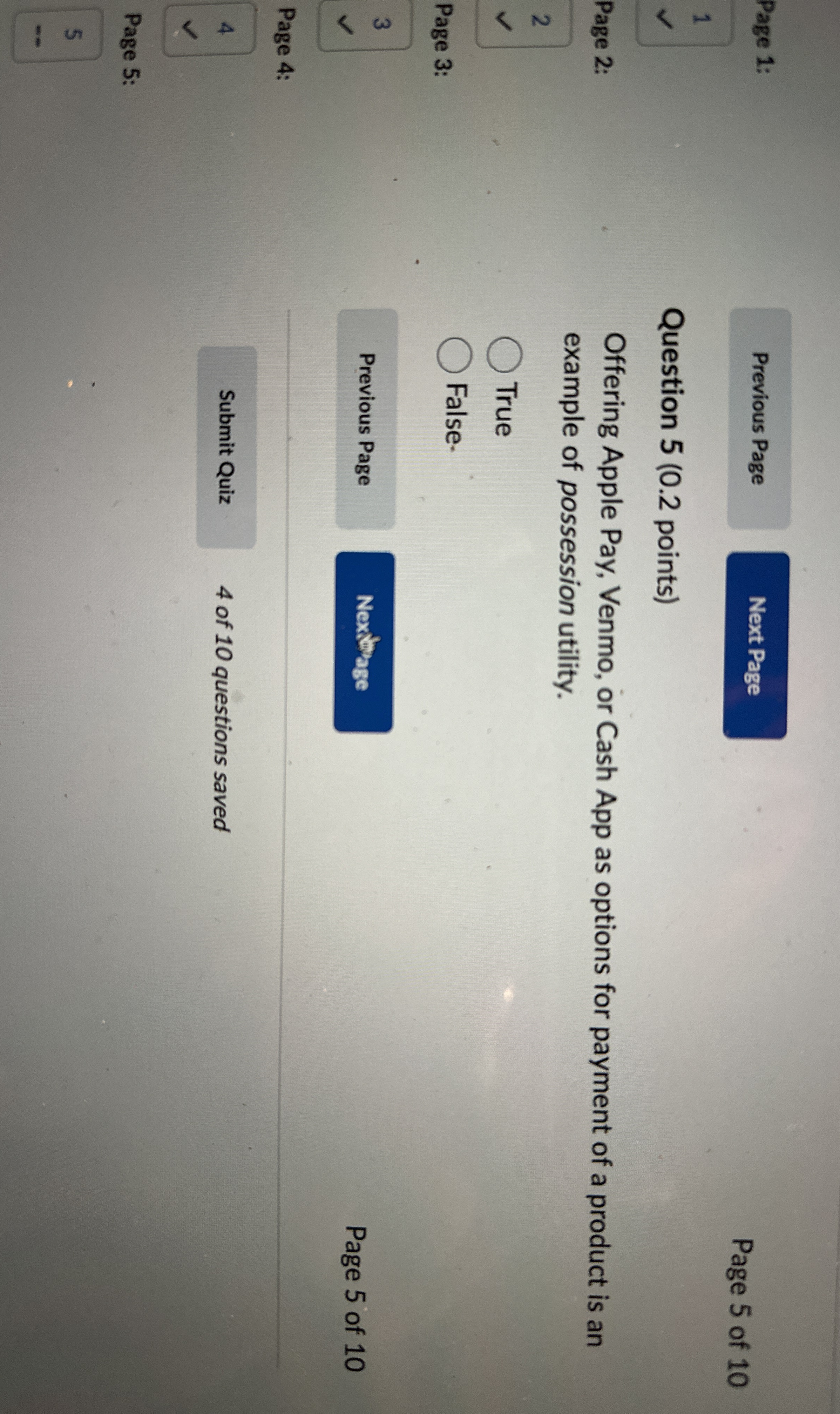  Question 5(0.2 points) Offering Apple Pay, Venmo, or Cash App as