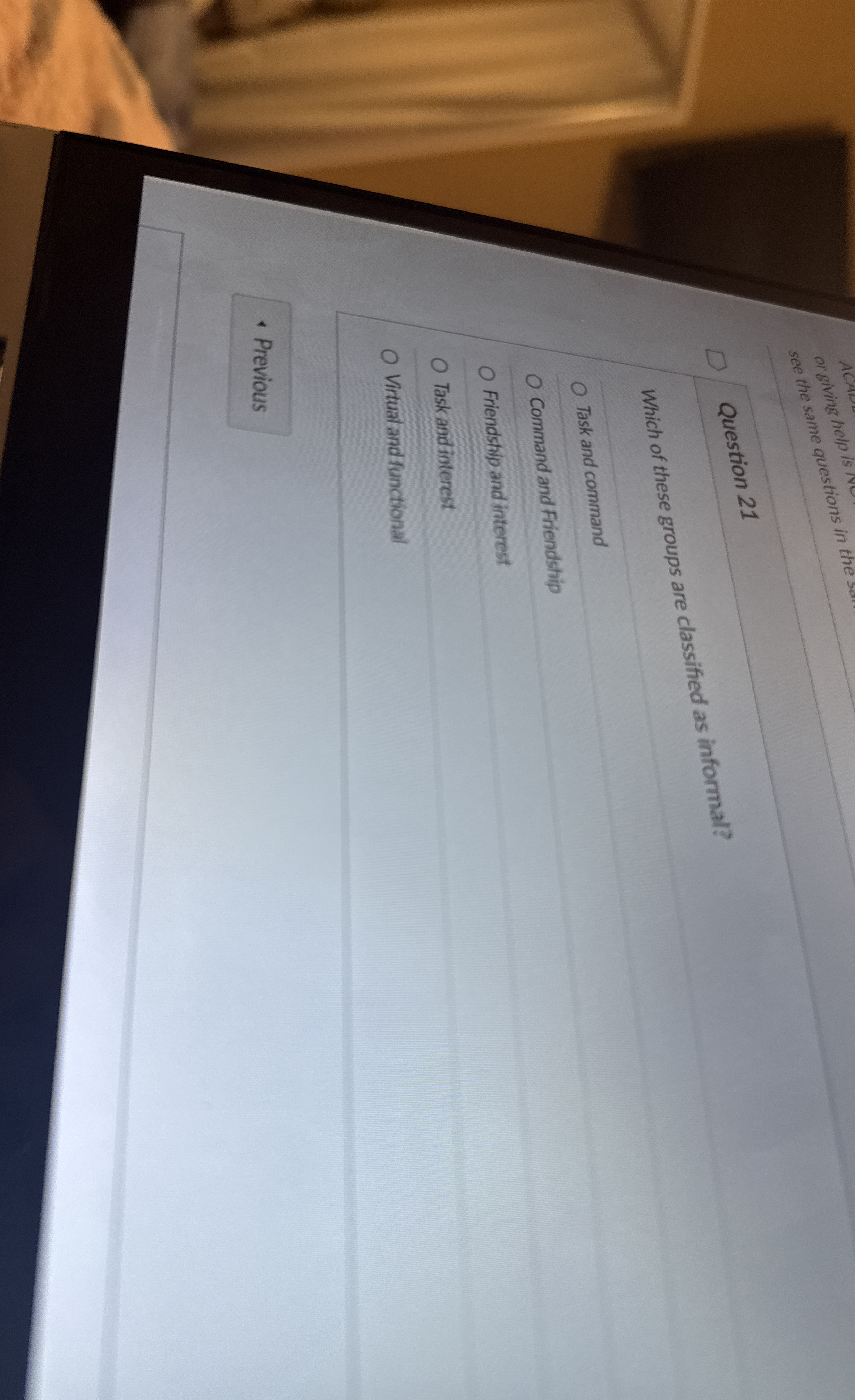  see the same question 21 Which of these groups are classified