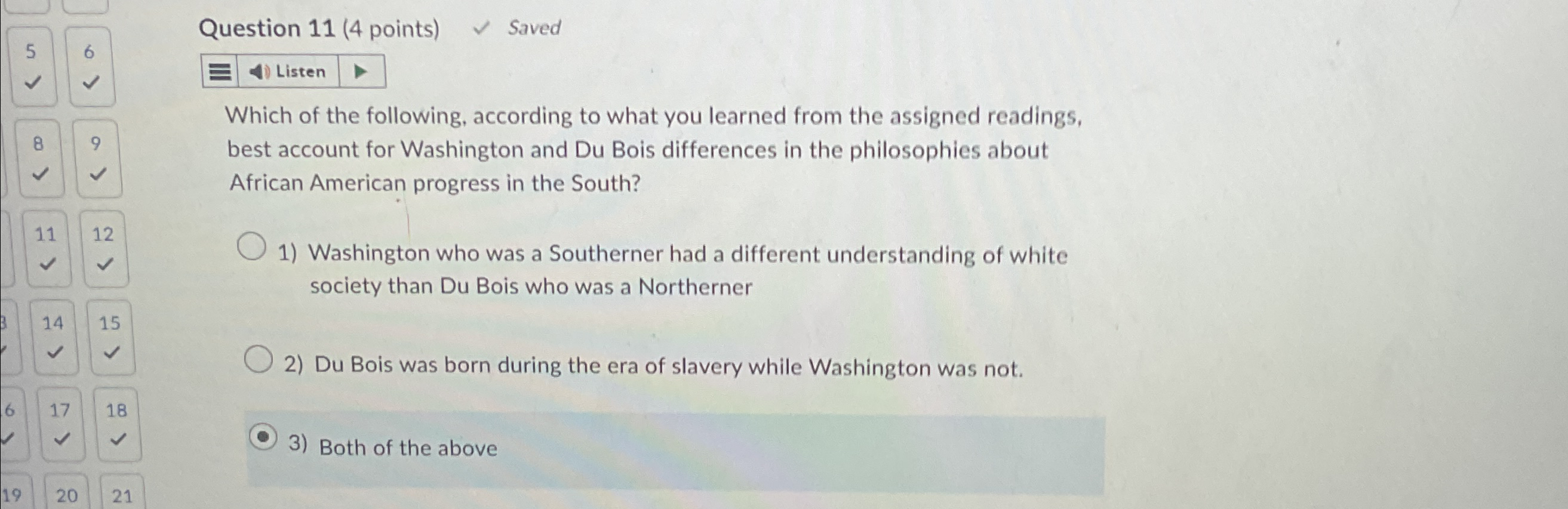  Question 11(4 points) Saved 5 6 8,9 Which of the following,