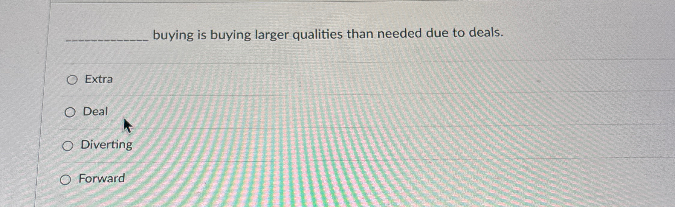  buying is buying larger qualities than needed due to deals. Extra