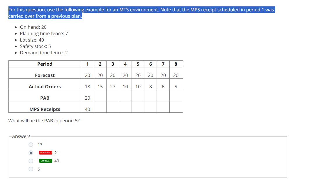  For this question, use the following example for an MTS environment.