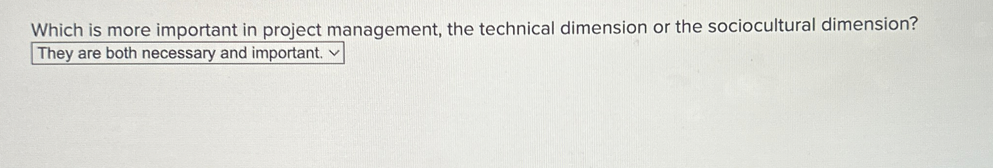  Which is more important in project management, the technical dimension or