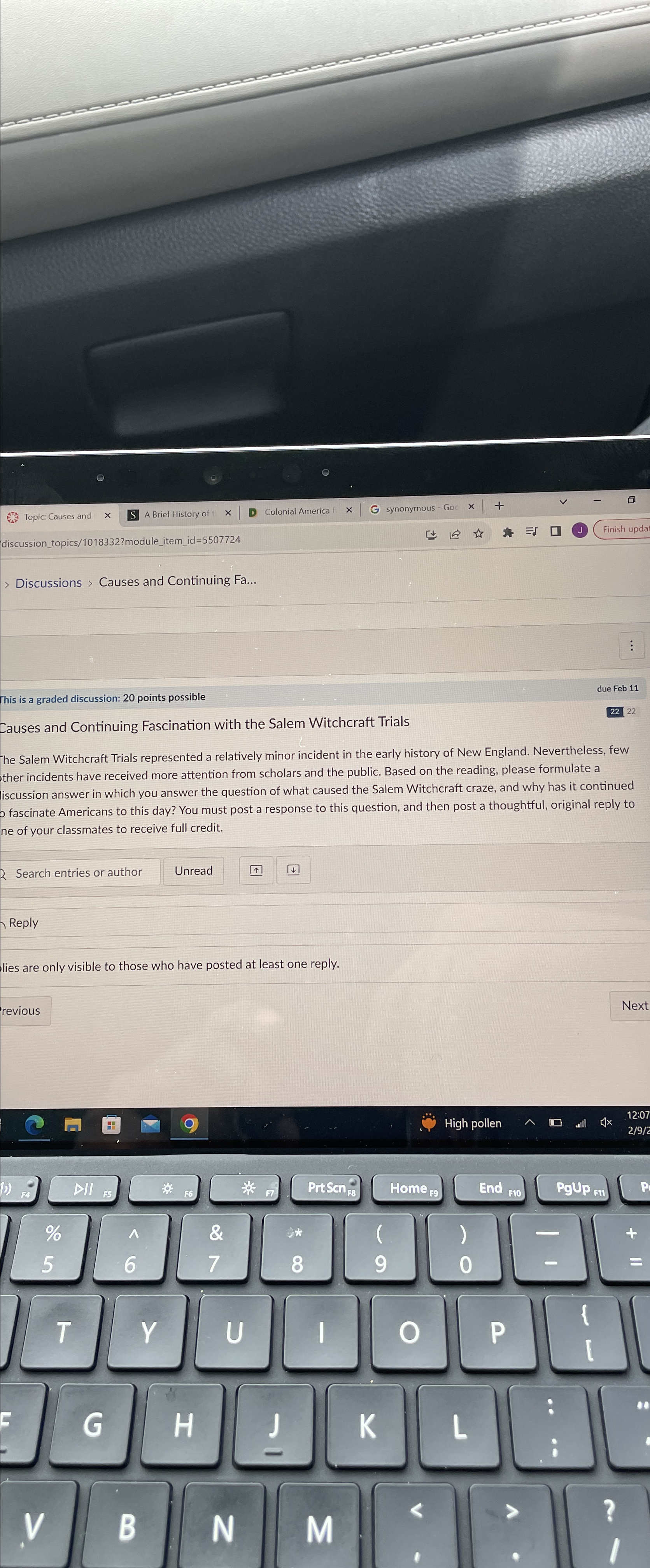  This is a graded discussion: 20 points possibleCauses and Continuing Fascination