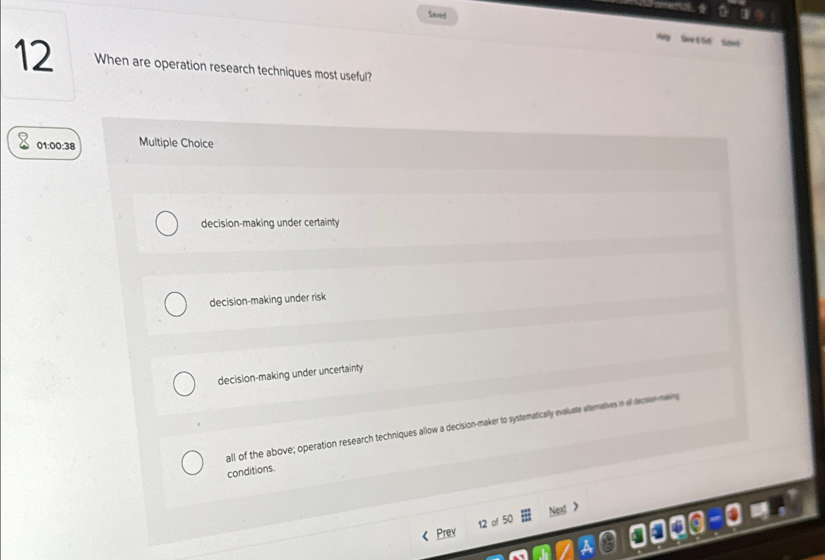  Sered 12 When are operation research techniques most useful? 01:00:38 Multiple