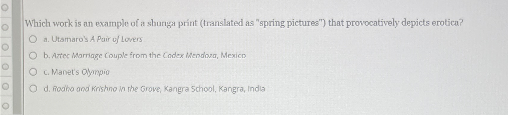  Which work is an example of a shunga print (translated as