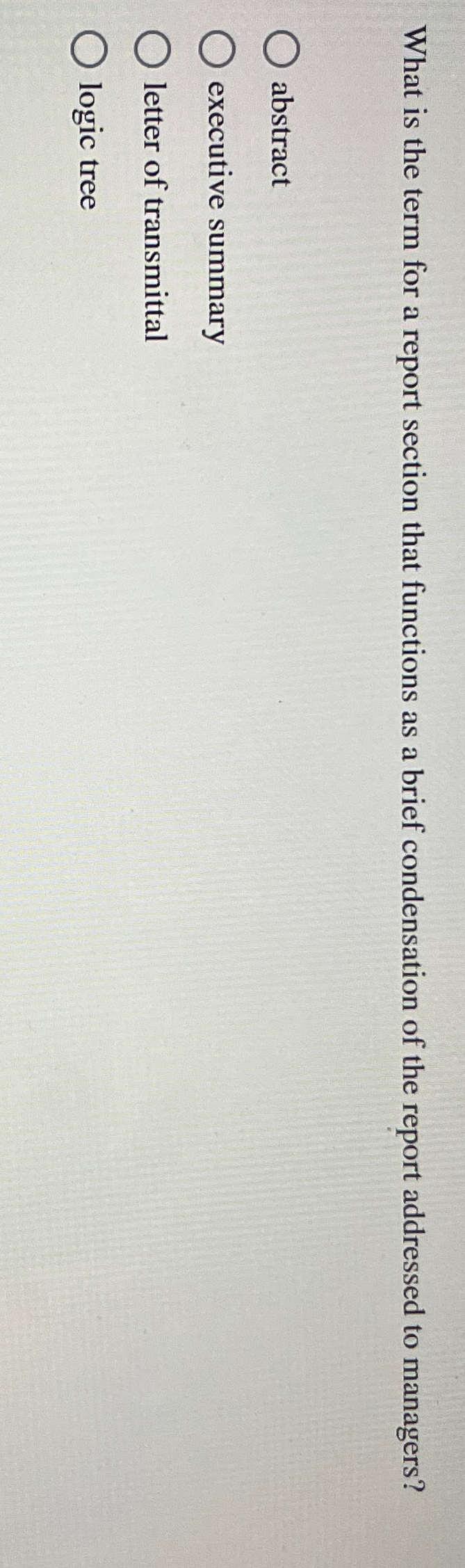  What is the term for a report section that functions as