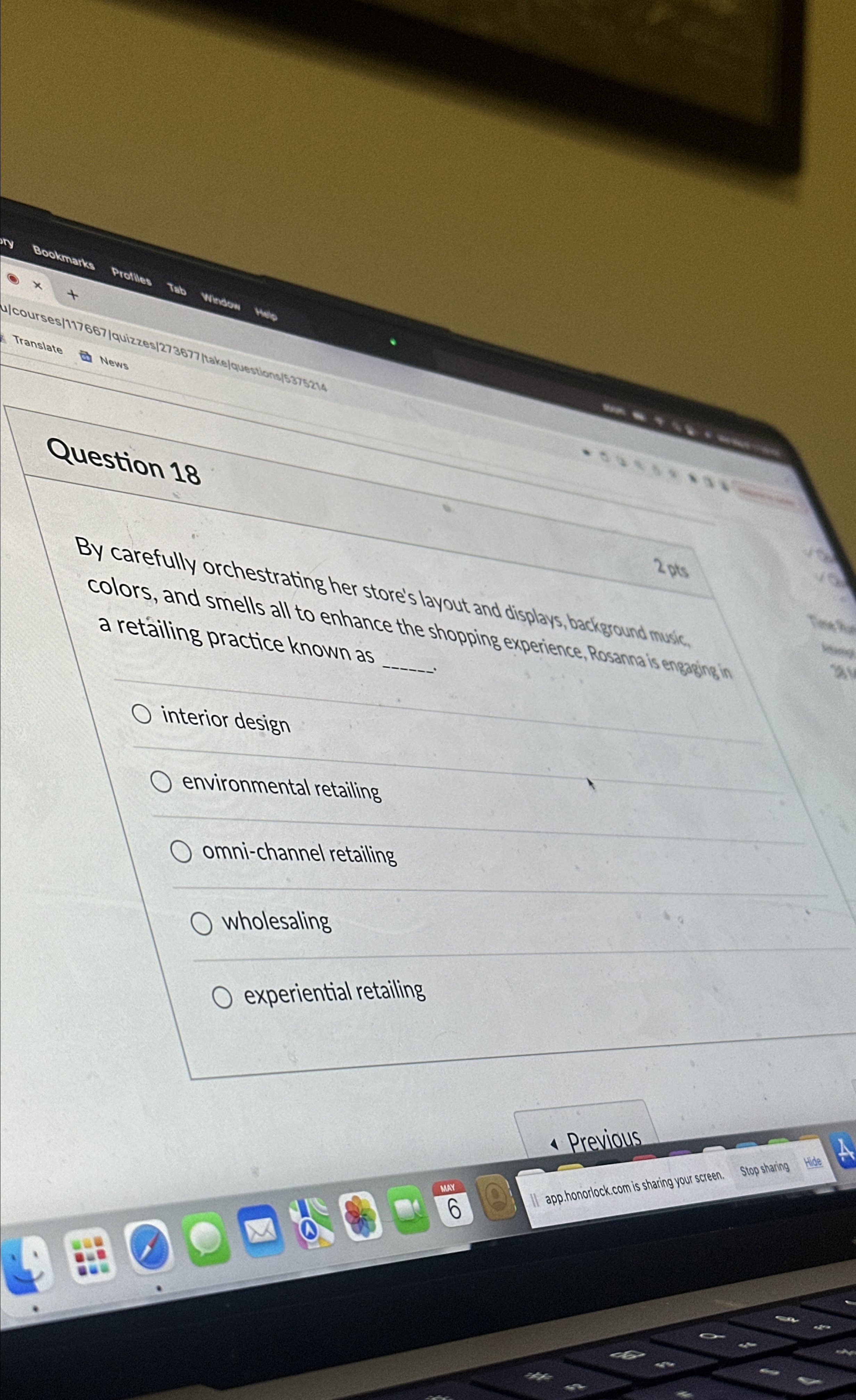  Question 18 By carefully orchestrating her store's layout and displays, backeround