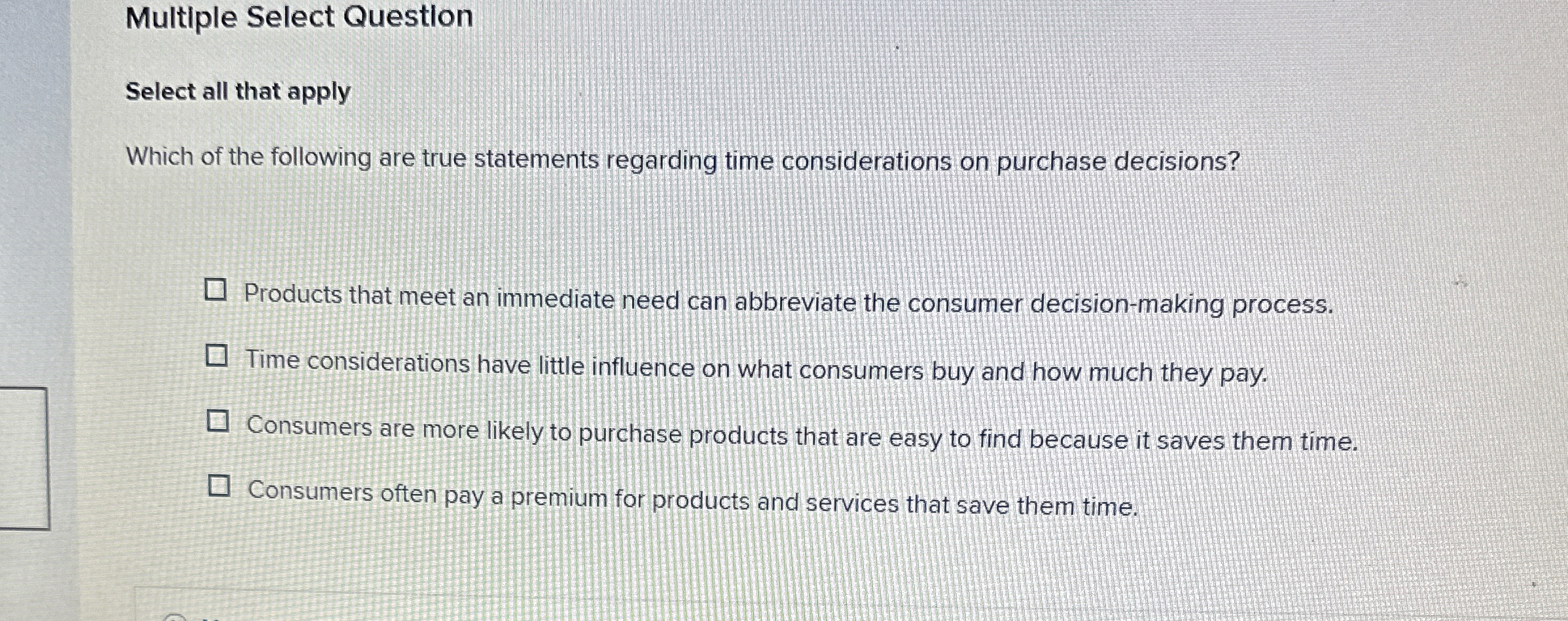  Multiple Select Question Select all that apply Which of the following