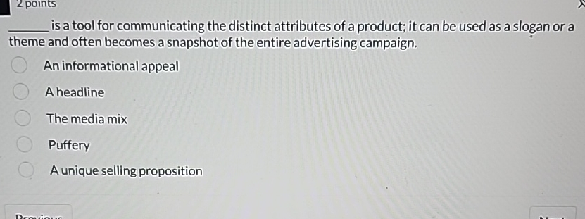  2 points q, is a tool for communicating the distinct attributes