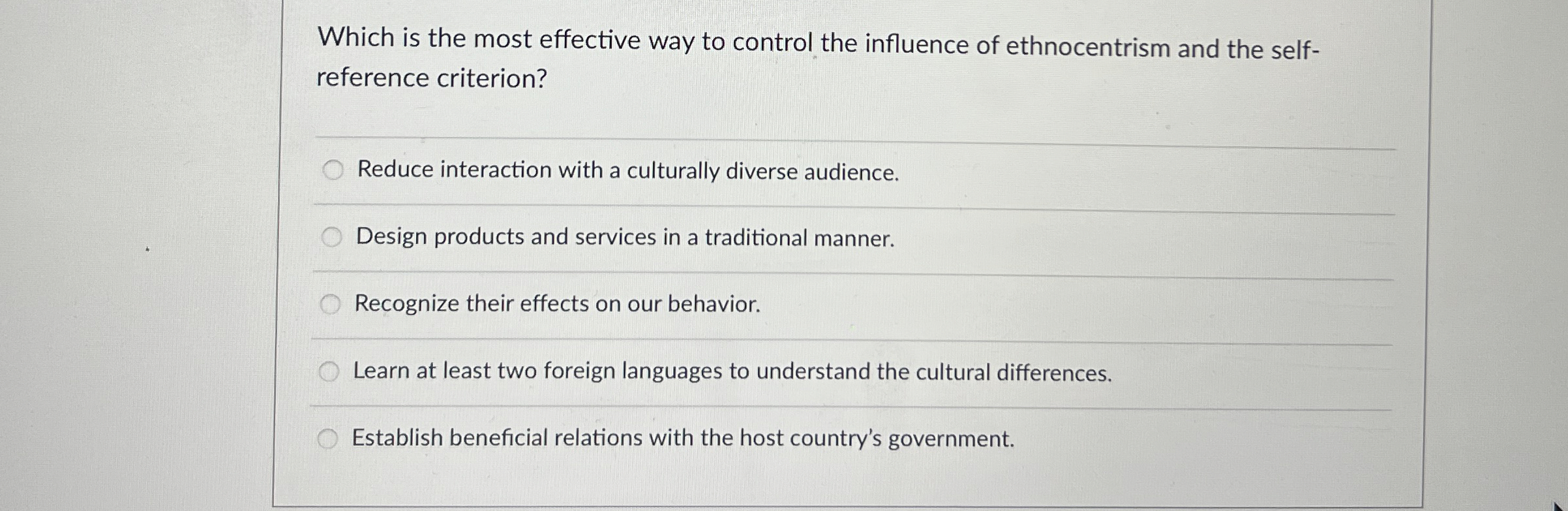  Which is the most effective way to control the influence of