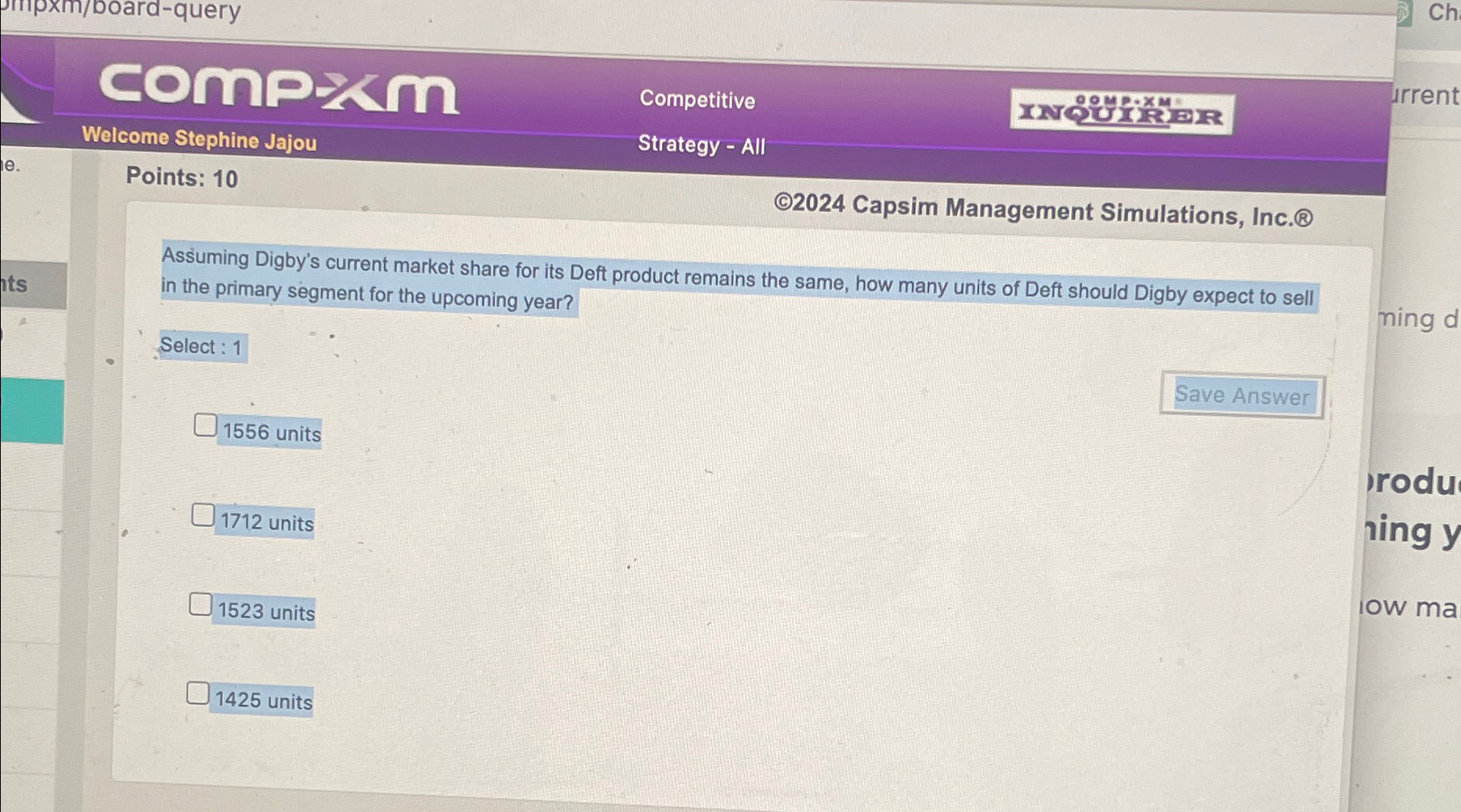  board-query compxrm Welcome Stephine Jajou Competitive e. Points: 10 Strategy -