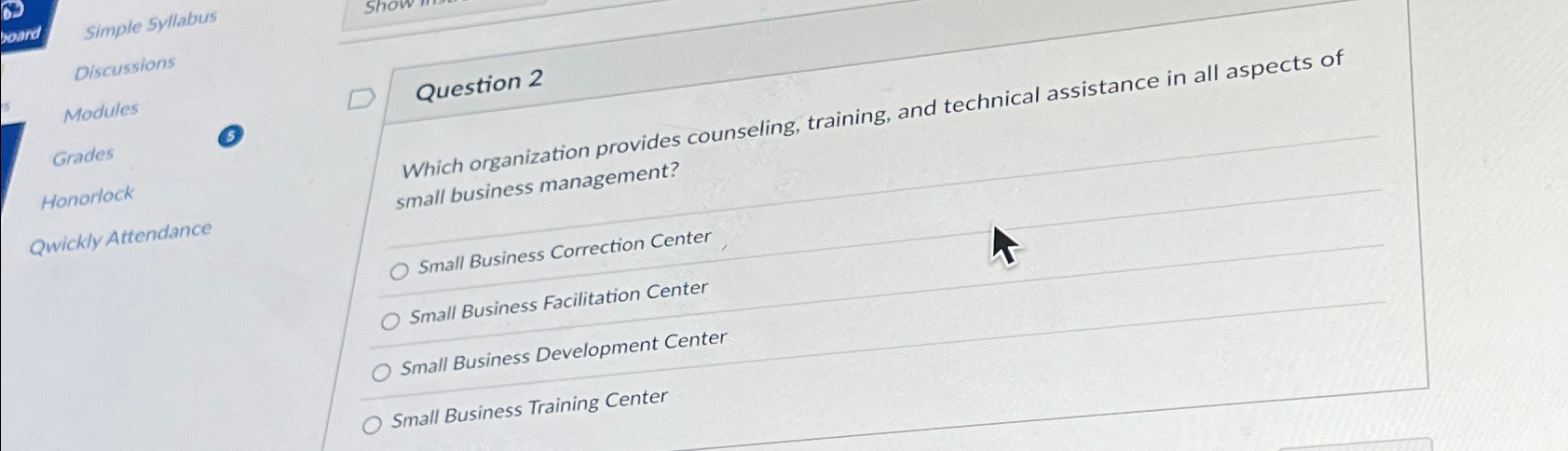  Simple Syllabus Discussions Modules Grades Honorlock Qwickly Attendance Question 2 Which