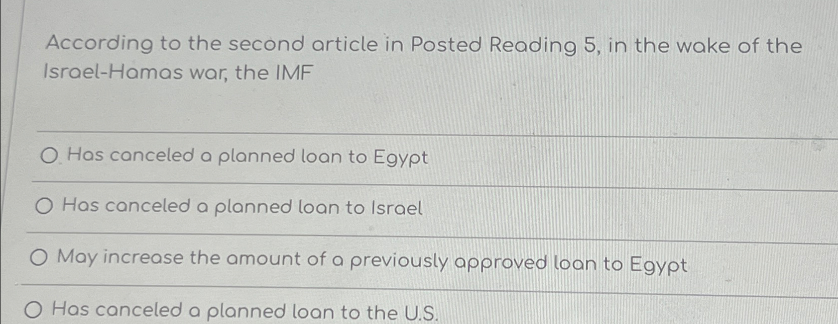  According to the second article in Posted Reading 5, in the