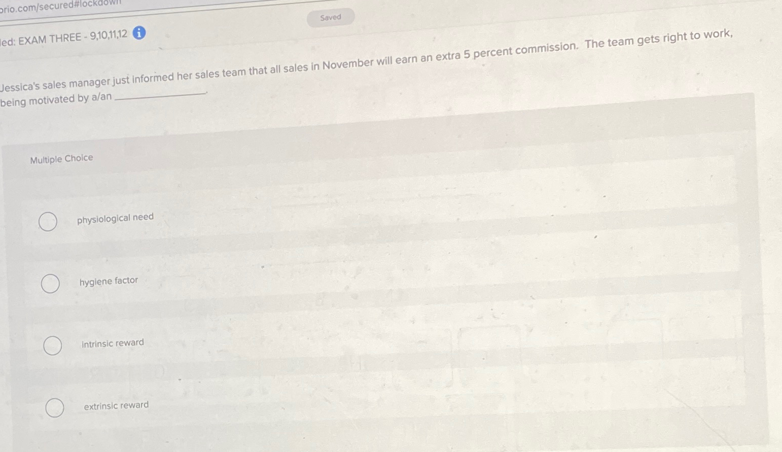  led: EXAM THREE -9,10,11,12(i) Jessica's sales manager iust informed her sales