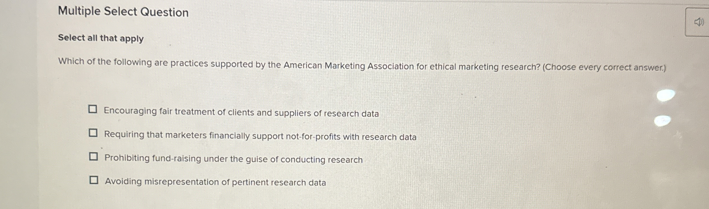  Multiple Select Question Select all that apply Which of the following