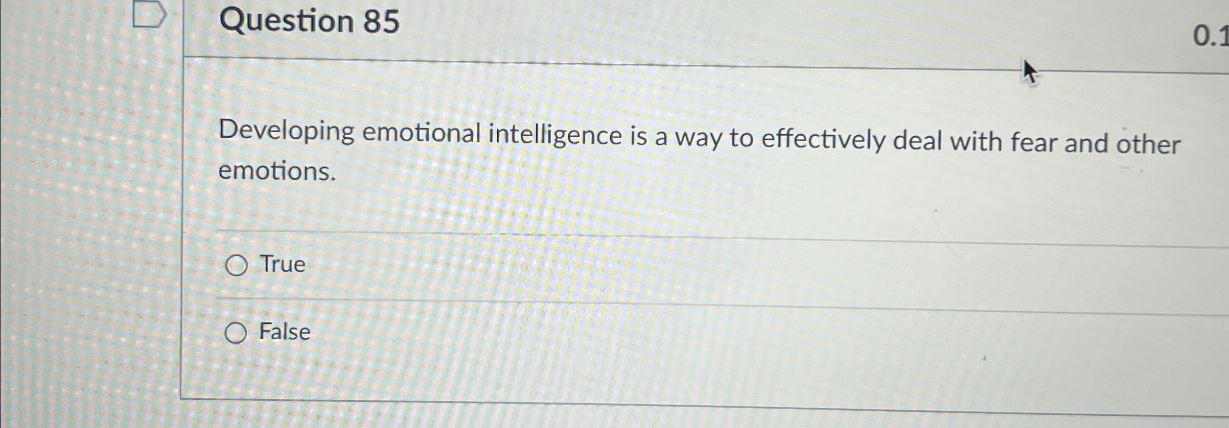  Question 85 Developing emotional intelligence is a way to effectively deal