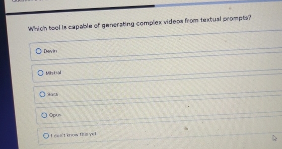  Which tool is capable of generating complex videos from textual prompts?