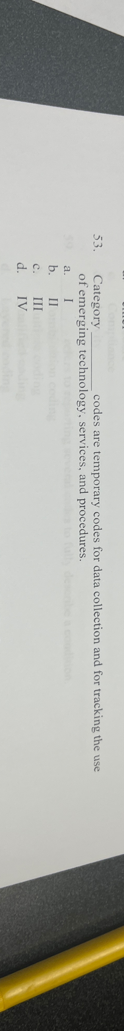  Category codes are temporary codes for data collection and for tracking