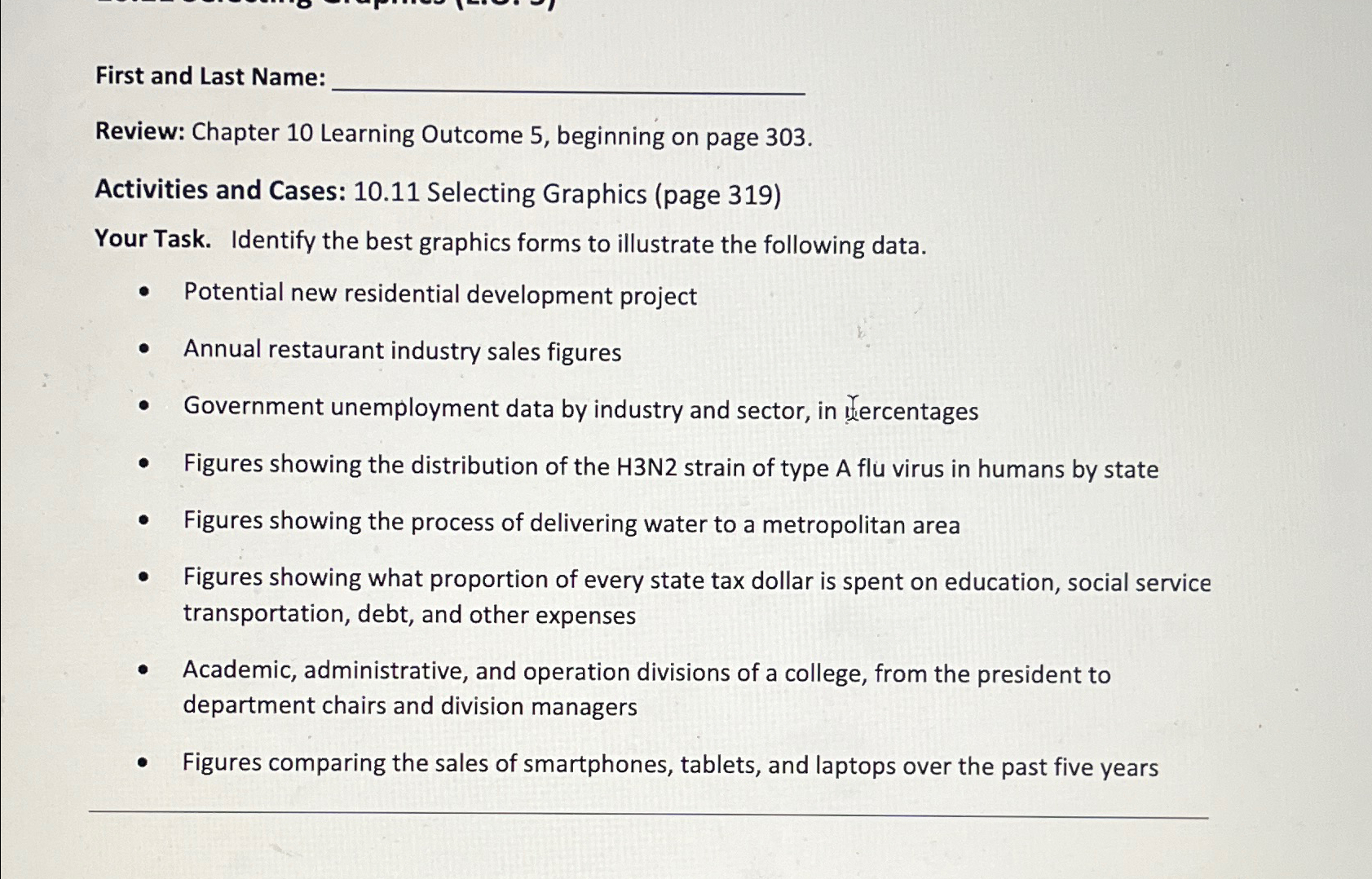  First and Last Name: q, Review: Chapter 10 Learning Outcome 5,