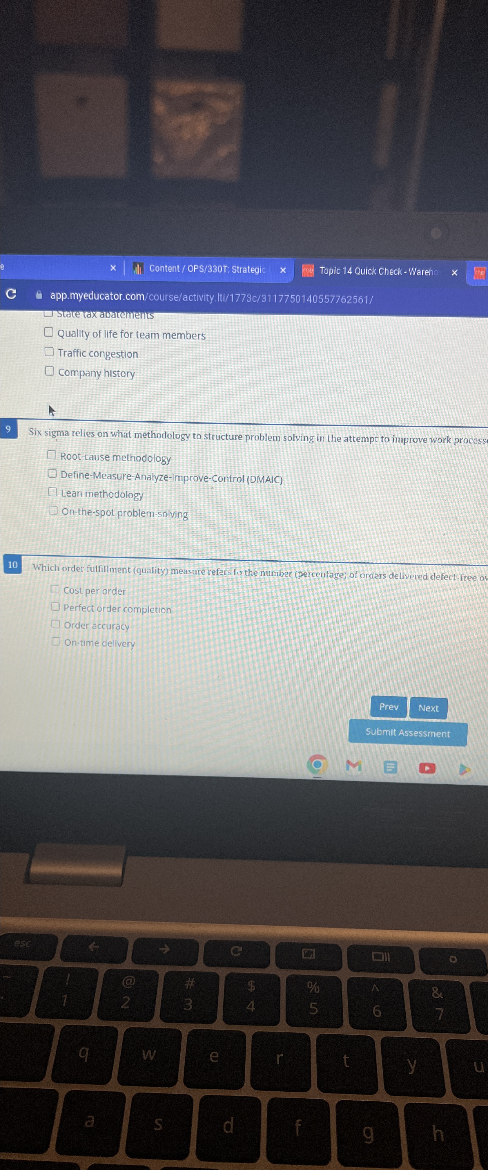  Content / OPS/330T: Strategic Topic 14 Quick Check - Wareh app.myeducator.com/course/activity.lti/1773c/3117750140557762561/